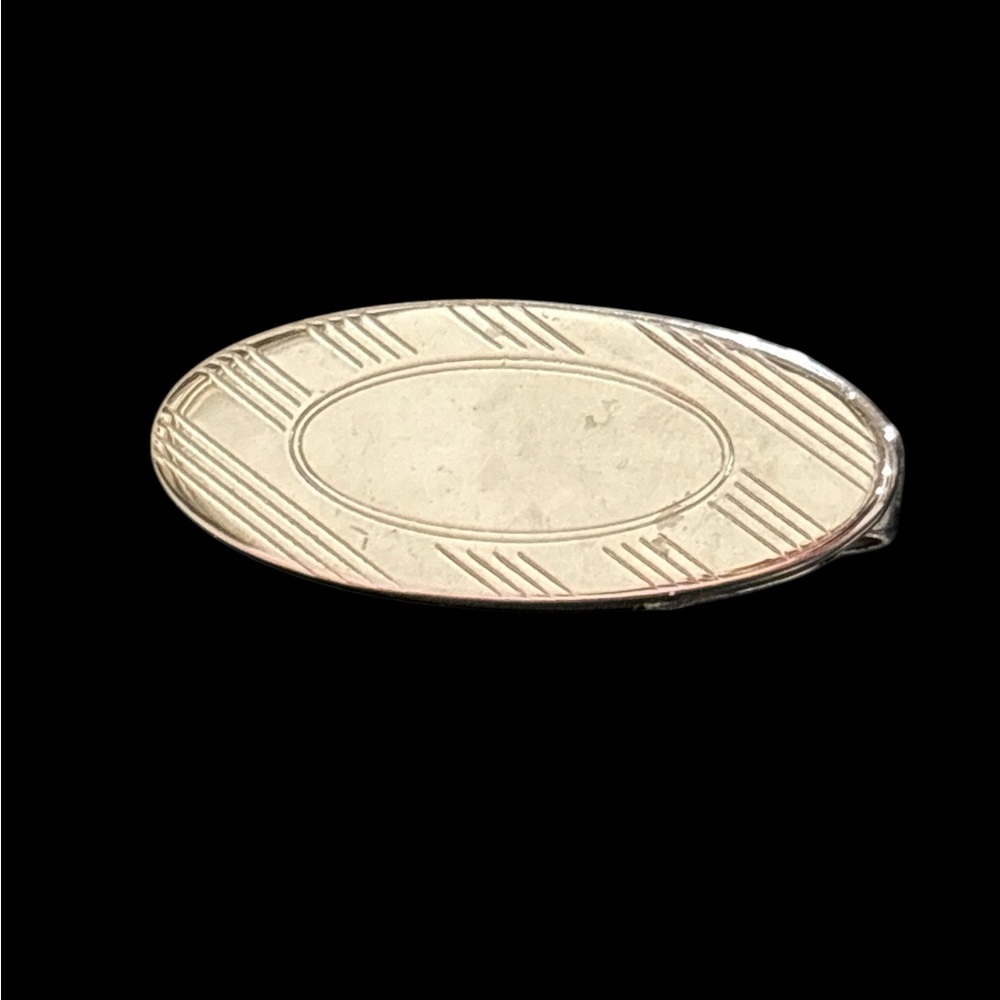 Shields Vintage Silver Tone Engravable Surface Tie Clip YM